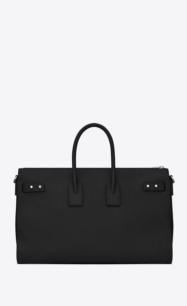 SAINT LAURENT Sac De Jour Supple Woman sac de jour souple duffle 36h bag in black grained leather b_V4